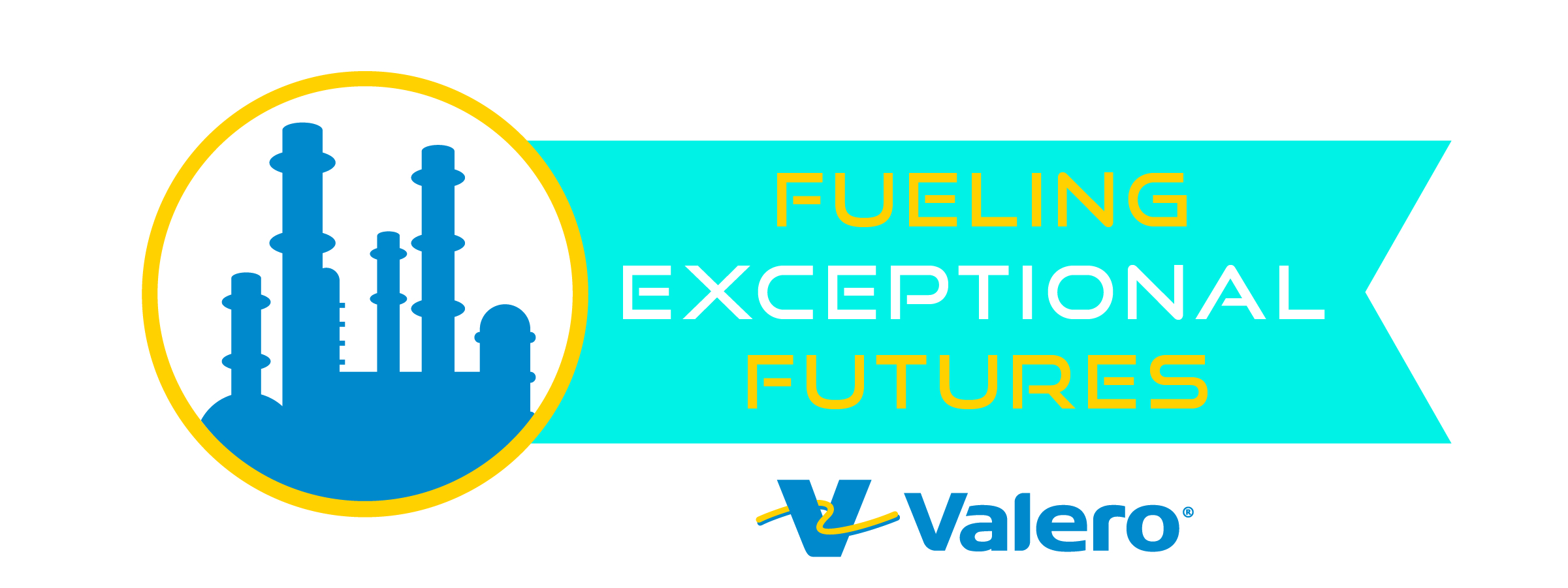 A graphic with Valero's logo that says "Fueling Exceptional Futures"