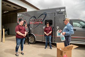 Valero employees deliver hand sanitizer to first responders