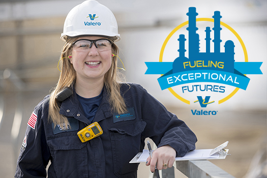 Young female Valero refinery employee