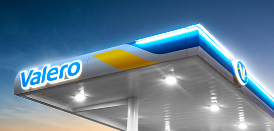 Valero gas station canopy