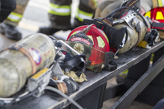Firefighting helmet and equipment
