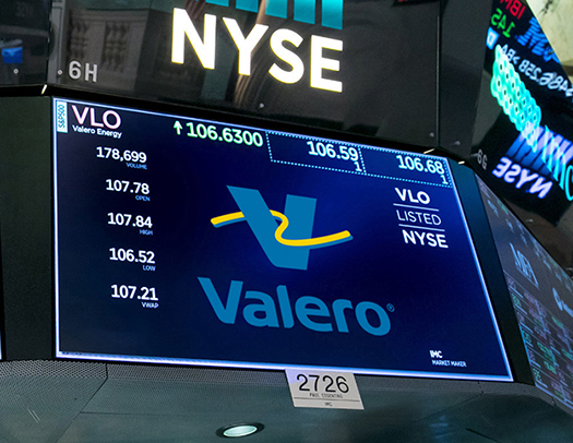 Valero on NYSE display