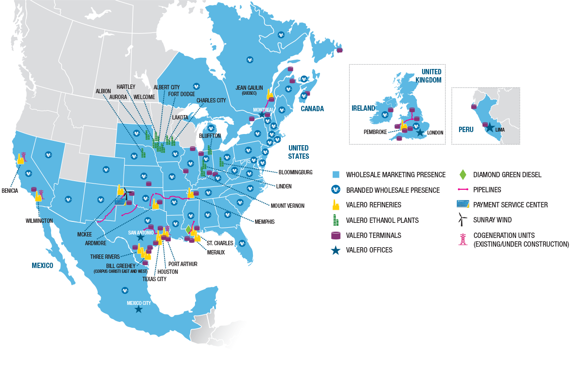 Valero Operations Map