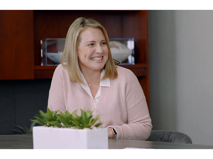 Employee smiling