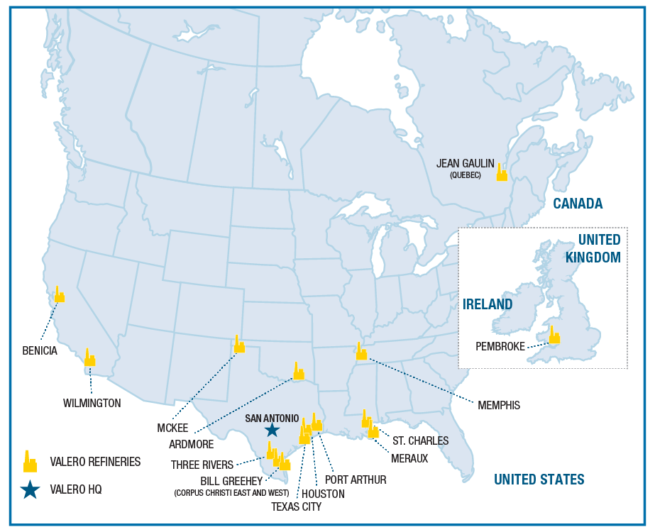 Valero Refinery Locations