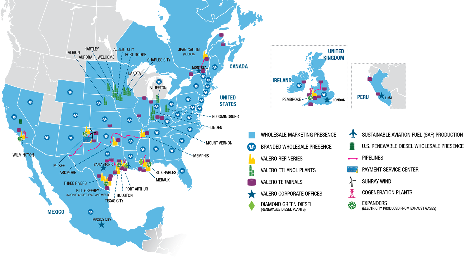 2026 Valero Operations Map