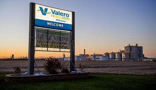 Valero Welcome renewables plant welcome sign