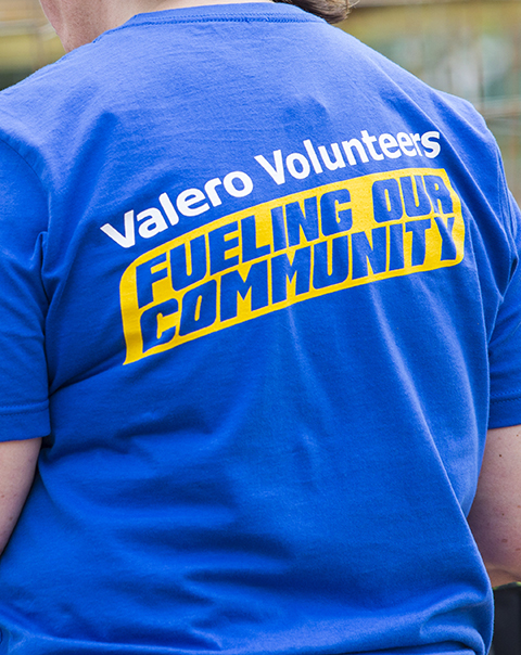 Back of Valero volunteer t-shirt