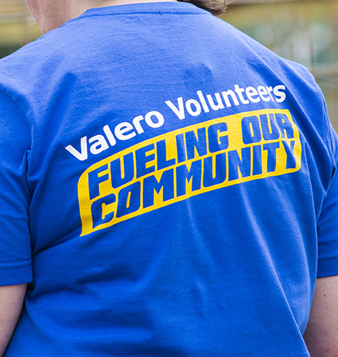 Back of Valero volunteer t-shirt