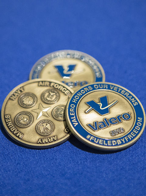Valero veterans coins