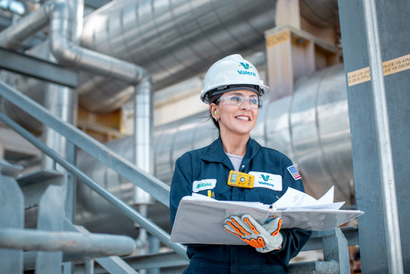 Valero employee at a refinery
