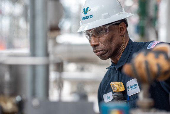 Valero employee at a refinery