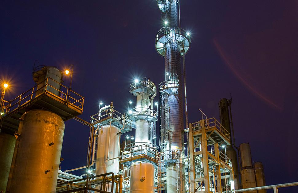 Valero McKee Refinery at night
