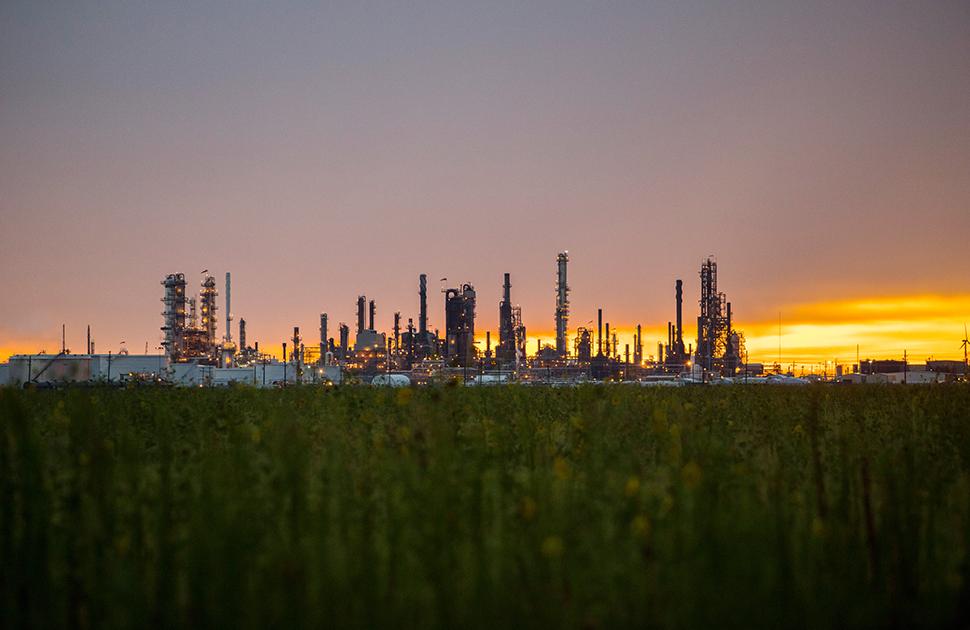 Valero McKee Refinery at sunset