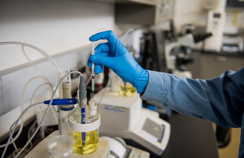 Valero Renewables employee working in laboratory