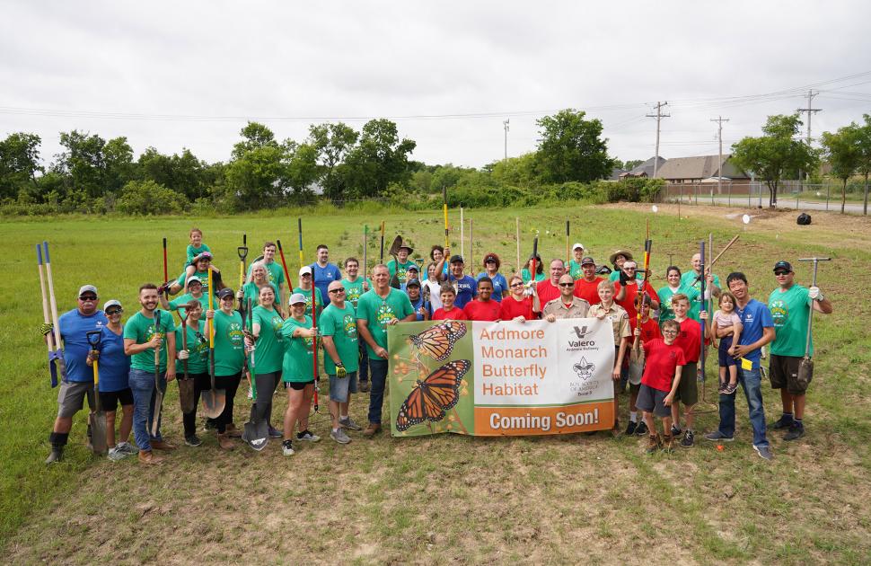 Valero Volunteers turn area of refinery land into butterfly waystation