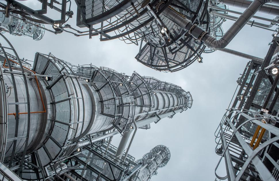 Refinery unit from below