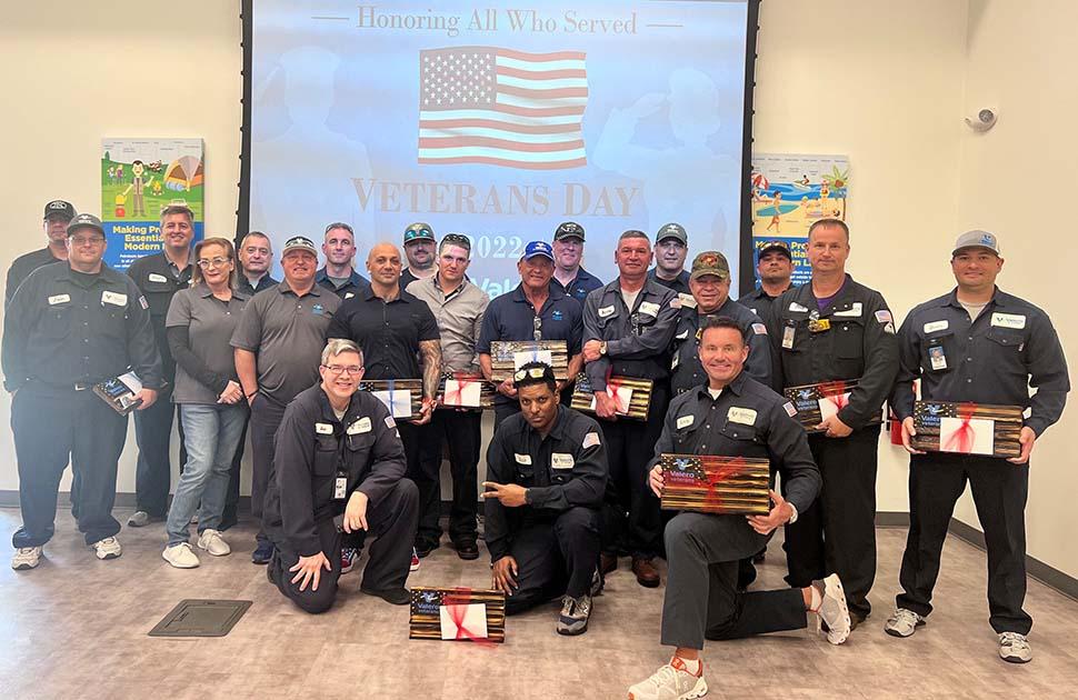 Veterans at Valero's St. Charles refinery celebrate Veterans Day 2022.