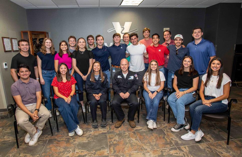 Interns posed with Valero's Corpus Christi Refinery's Plant Manager and Tech Director.