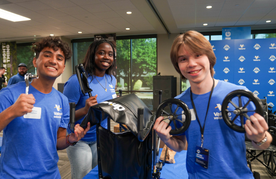 Freshman Engineering Summit students volunteering and building wheelchairs