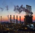 port arthur refinery at sunset