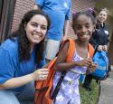 Valero Volunteers distributed backpacks to neighborhood children