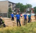Valero Volunteers built large planter boxes as part of a volunteer activity