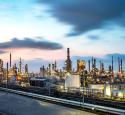 In this landscape shot, the sunrise is visible at Valero's Texas City refinery.