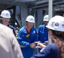 Freshman Engineering Summit Students on a tour at a refinery 