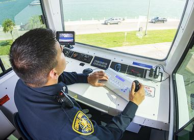 Corpus Christi policeman in Skywatch tower