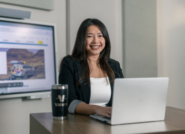 Valero Employee working at an office