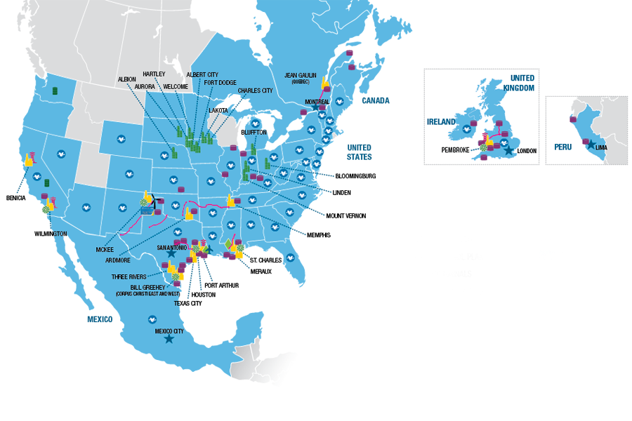 Valero Operations Map