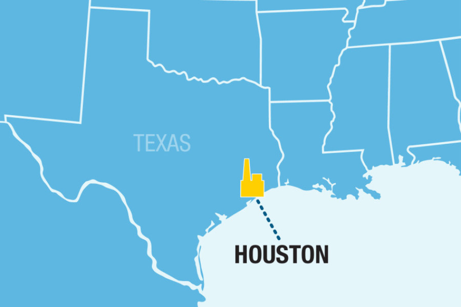 Houston on the map