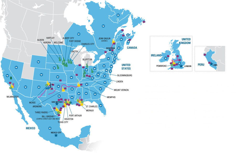 Valero Operations Map 2026